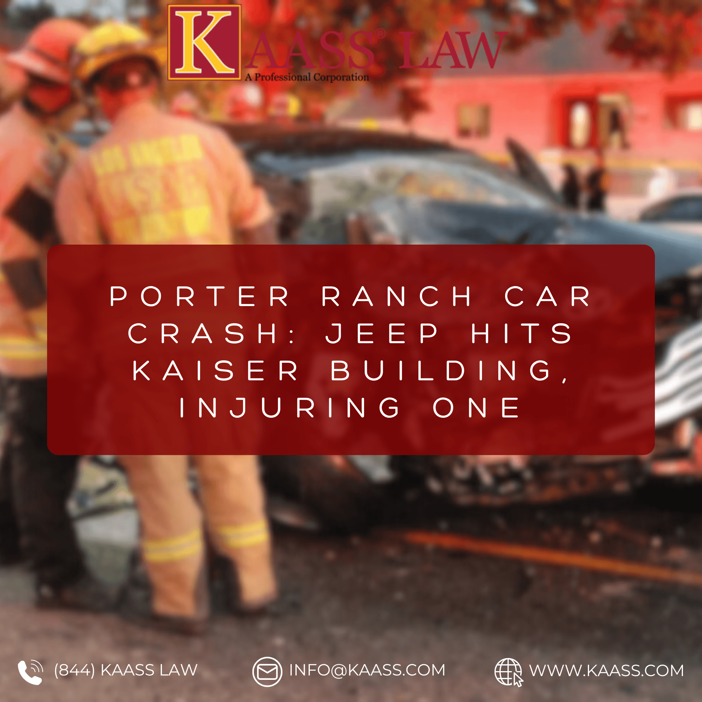 Porter Ranch Car Crash: Jeep Hits Kaiser Building, Injuring One